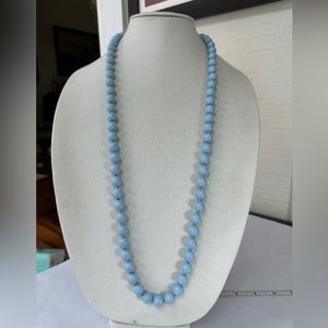 Long baby blue gumball style necklace
